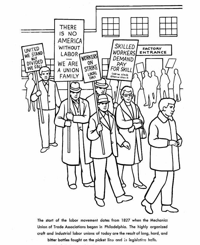 Labor Day History Coloring Pages