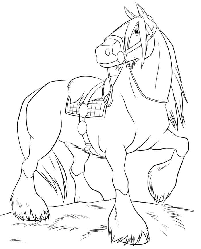 Large Clydesdale Horse Coloring Page