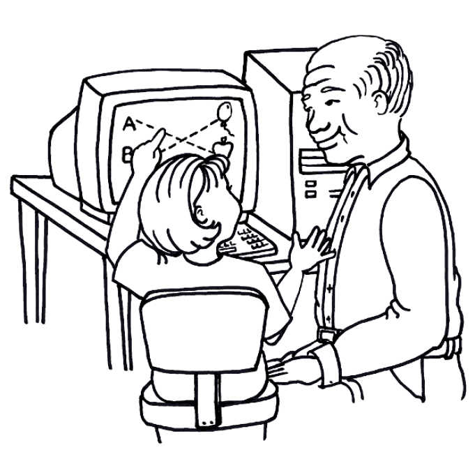 Learning On Computer Coloring Page