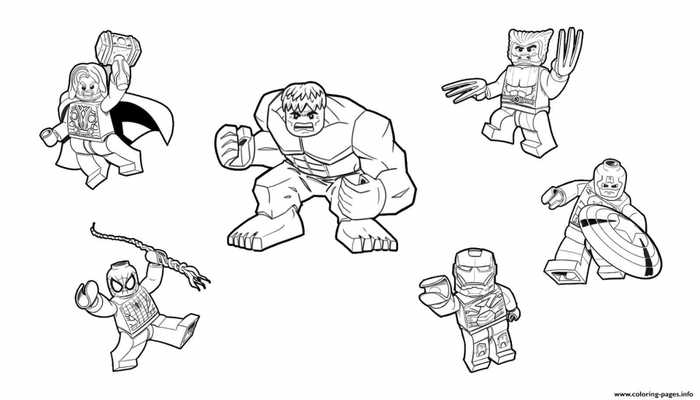 Lego Avengers Characters Coloring Pages