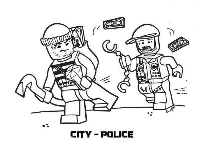 Lego City Police Chase Coloring Page