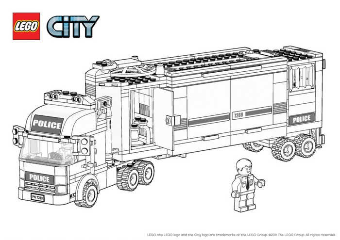 Lego City Police Engine Coloring Pages