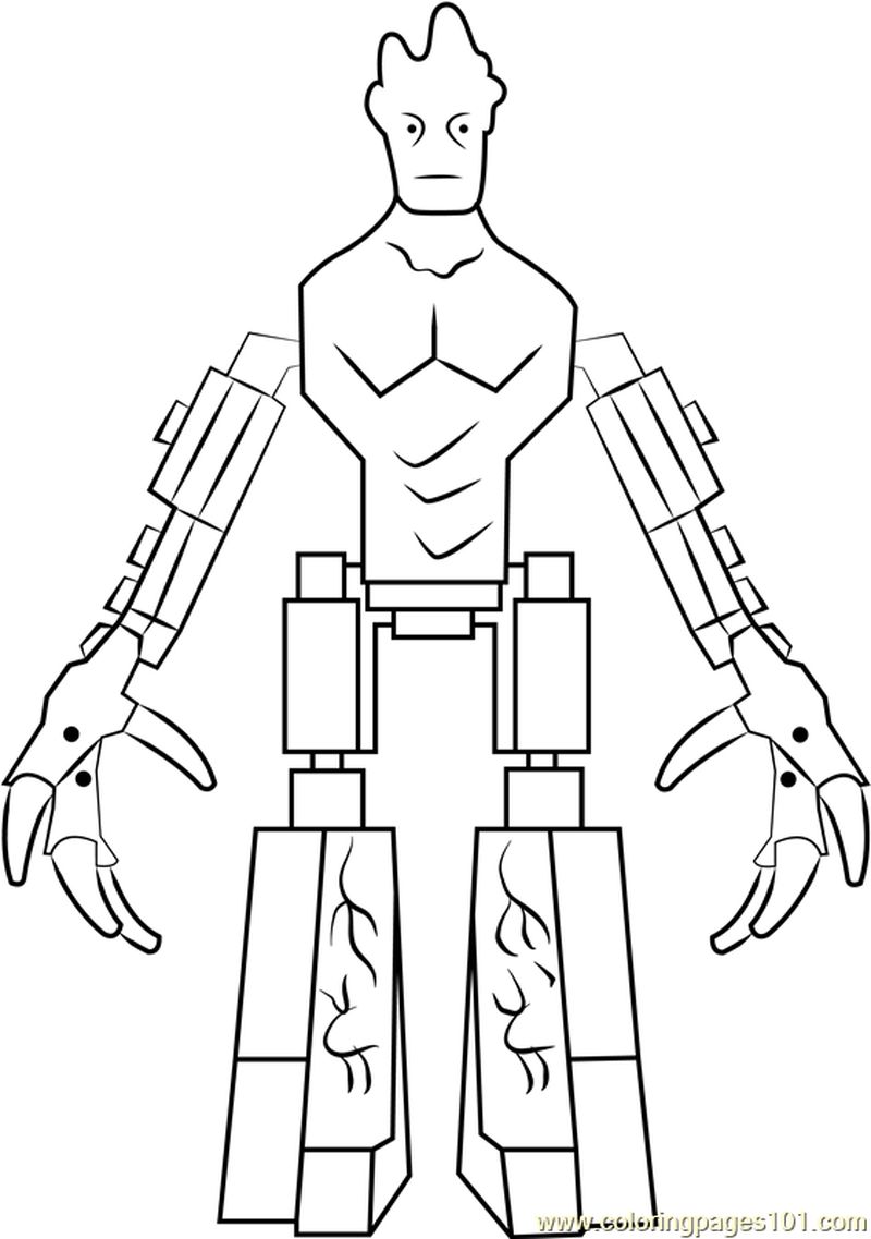 Lego Groot coloring page