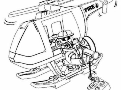 Lego Helicopter Firefighter Coloring Pages