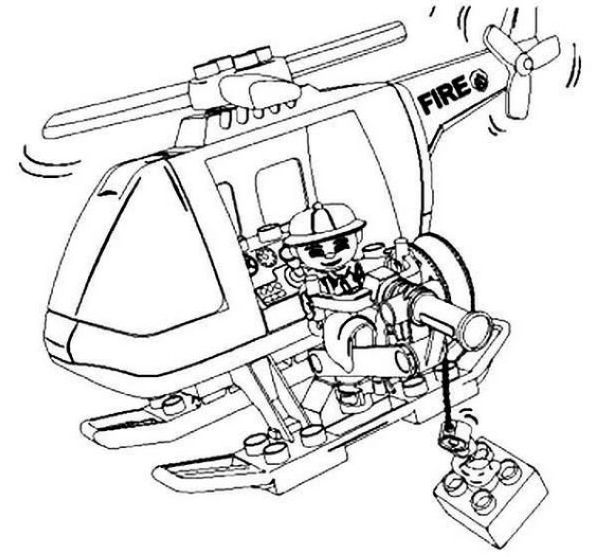 Lego Helicopter Firefighter Coloring Pages