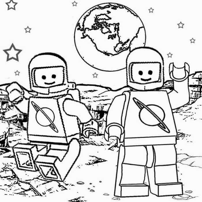 Lego In Space Coloring Page