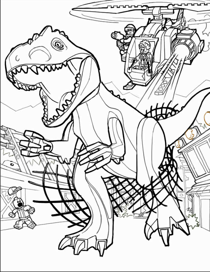 Lego Jurassic World Coloring Page