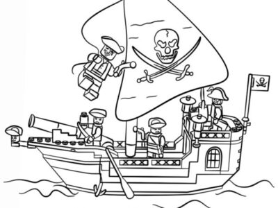 Lego Pirate Ship Coloring Pages Printable
