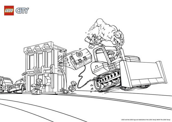 Lego Police Bank Robbery Coloring Pages