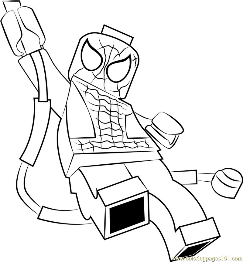 Lego Spider Man coloring page