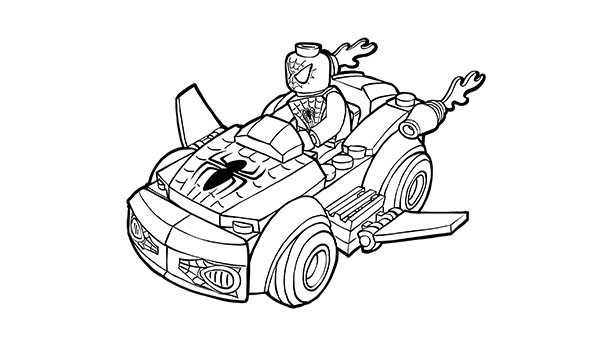 Lego Spiderman Car Coloring Pages