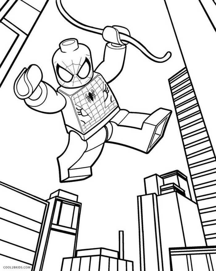 Lego Spiderman City Coloring Pages
