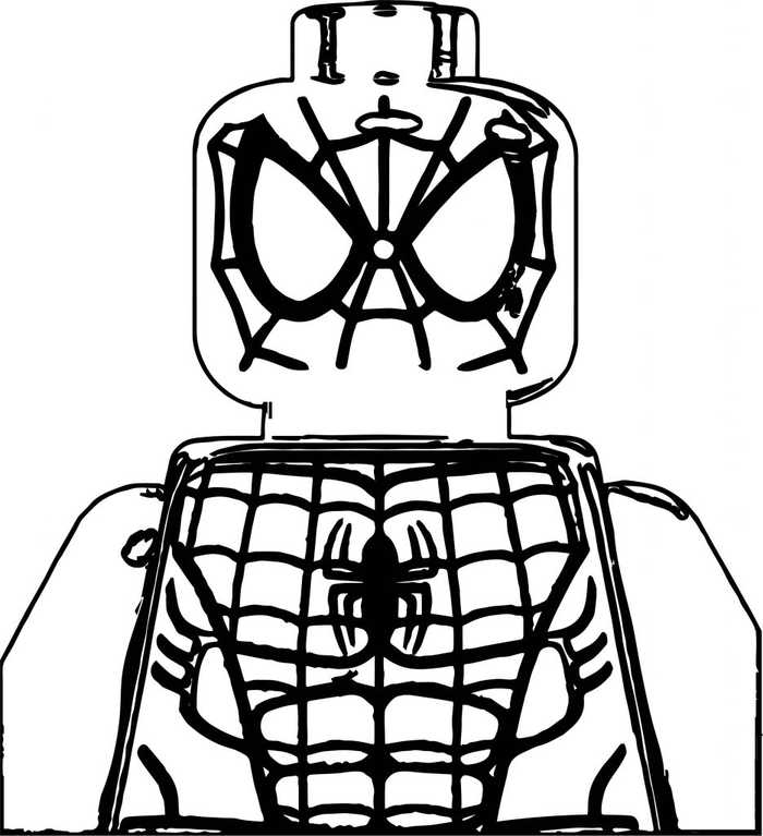 Lego Spiderman Face Coloring Pages