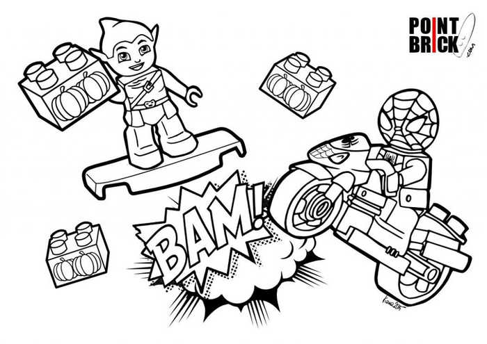 Lego Spiderman Goblin Coloring Pages