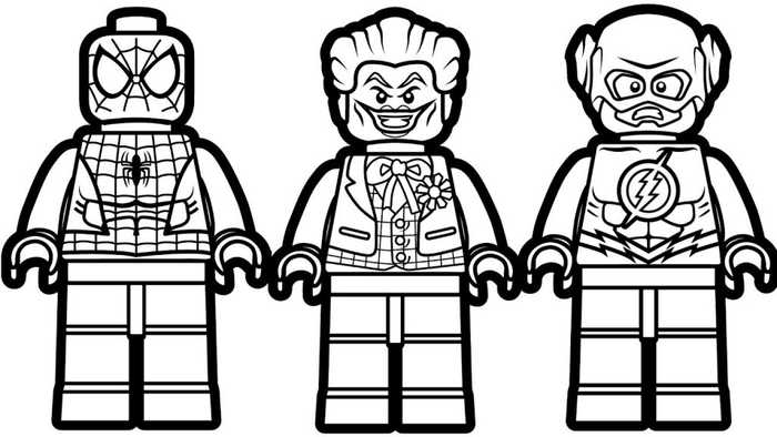 Lego Spiderman Joker Flash Coloring Pages