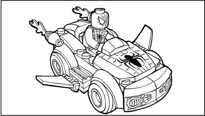 Lego Spideycar Coloring Pages
