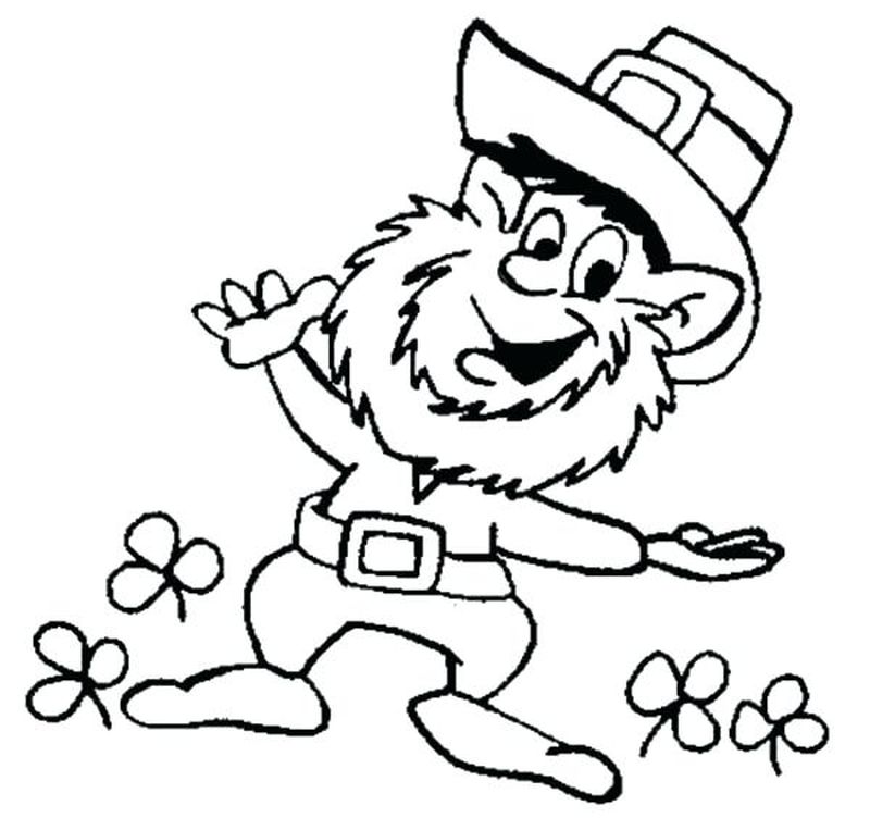 Leprechaun And Pot Of Gold Coloring Pages
