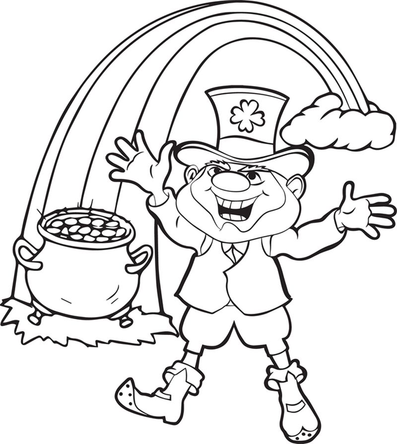 Leprechaun Pot Of Gold Coloring Pages