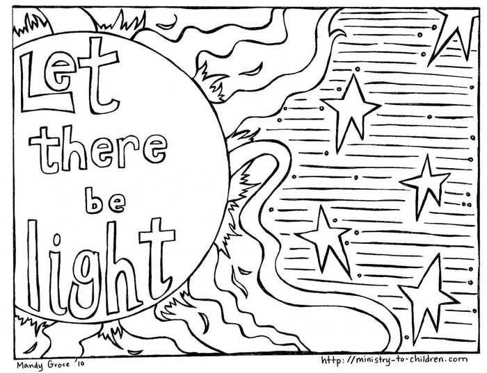 Let There Be Light Creation Coloring Pages