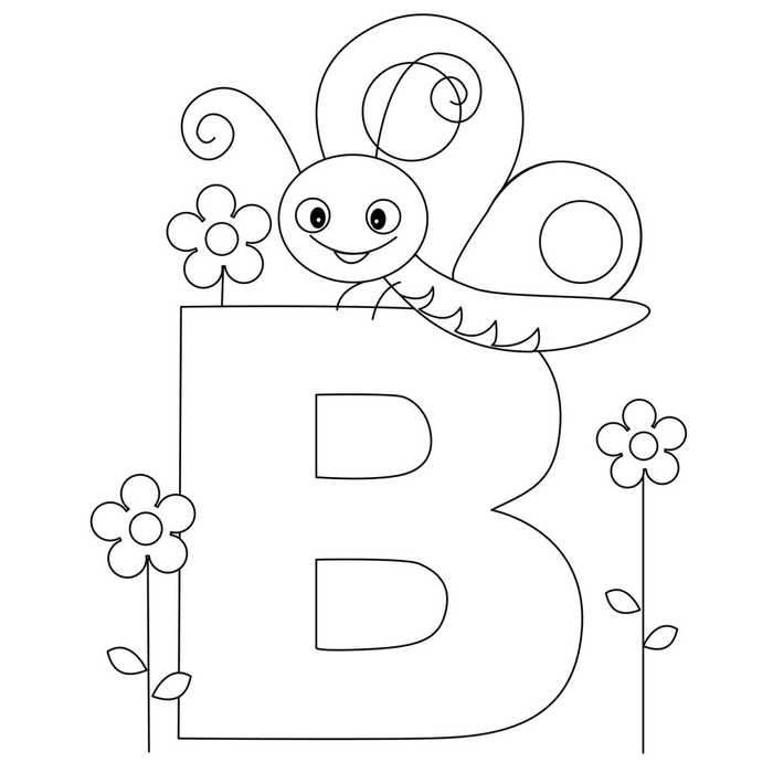 Letter B Coloring Page For Kindergarten