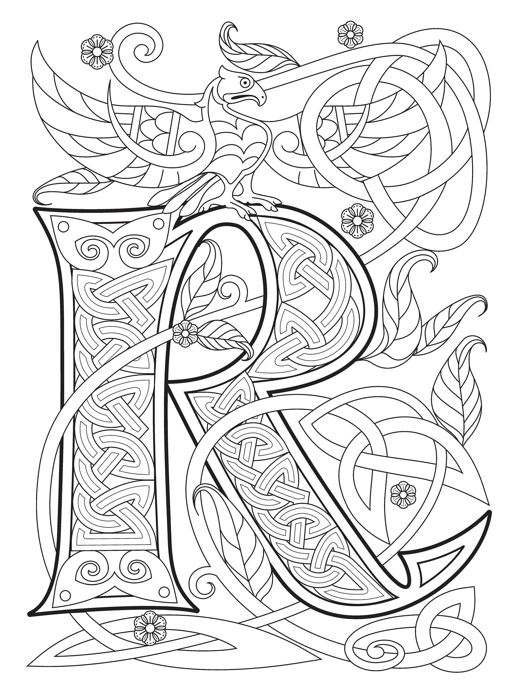 letter r adult coloring pages