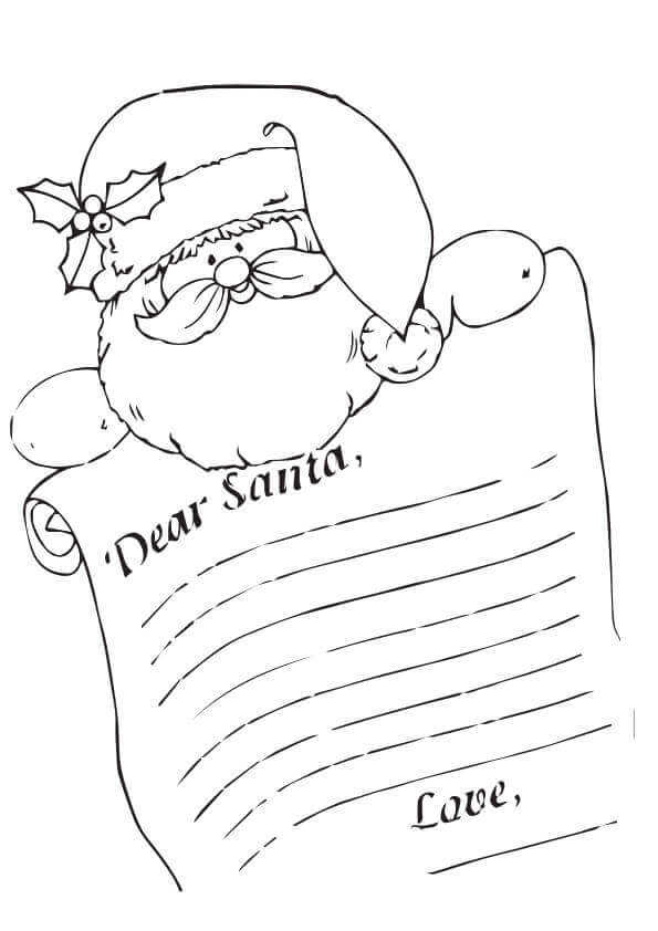Letter To Santa Coloring Page