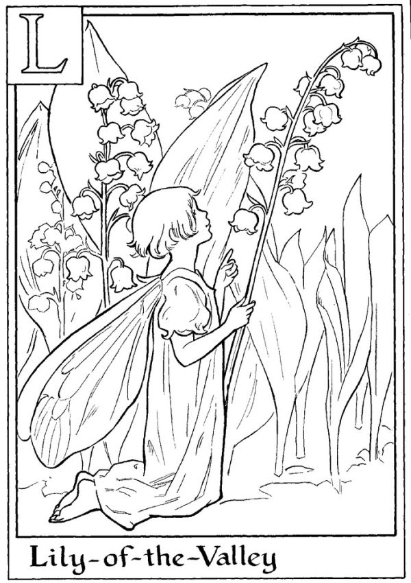 Lily of the valley flower fairy coloring pages