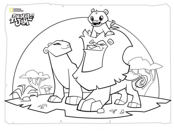Lion Family Animal Jam Coloring Pages