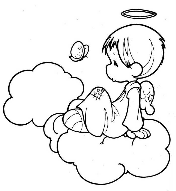 Little Boy Angel Coloring Page