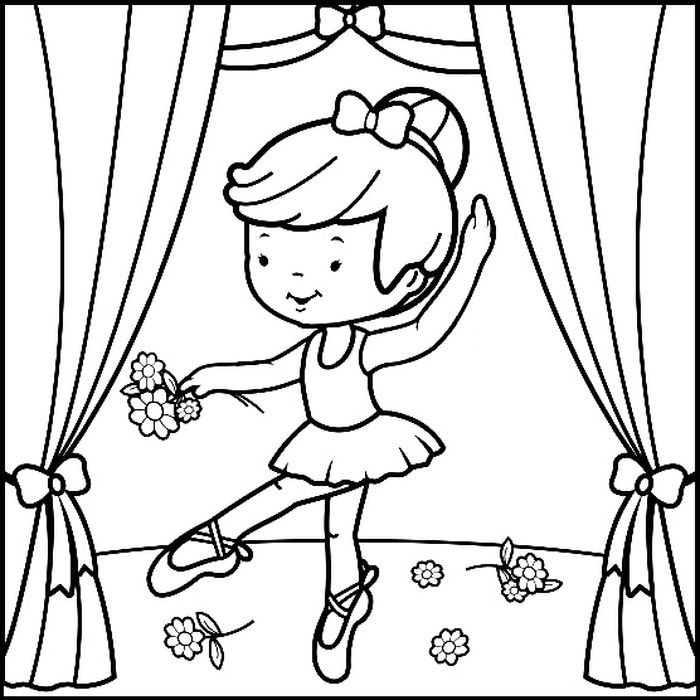 Little Girl Ballet Coloring Pages And Games Free