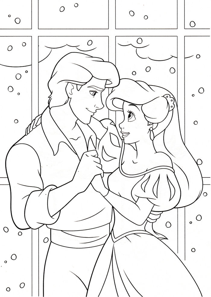 Little Mermaid And Eric Coloring Pages