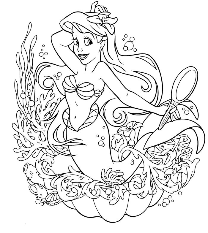 Little Mermaid Coloring Pages PDF - Coloringfolder.com