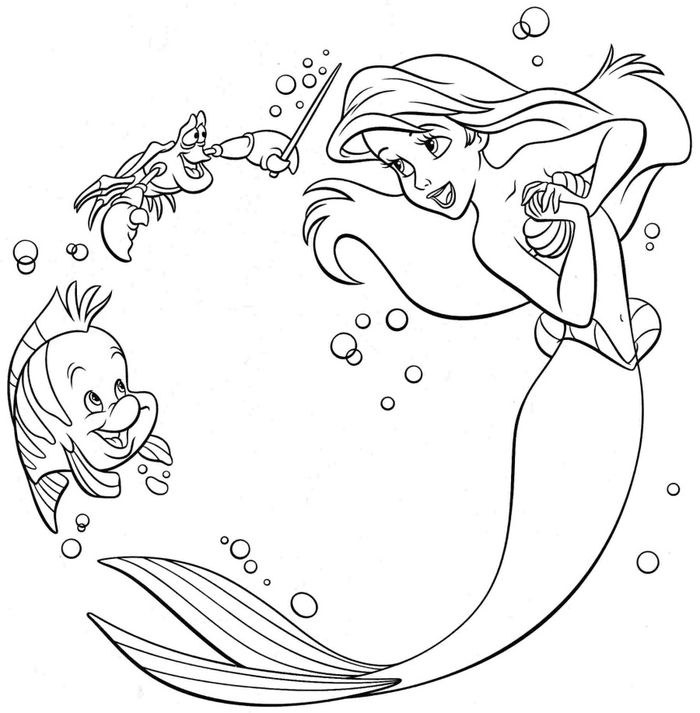 Little Mermaid Fish Coloring Pages