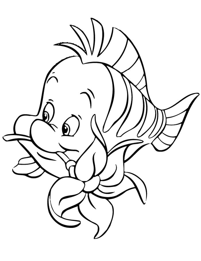 coloring pages of ariel and flounder