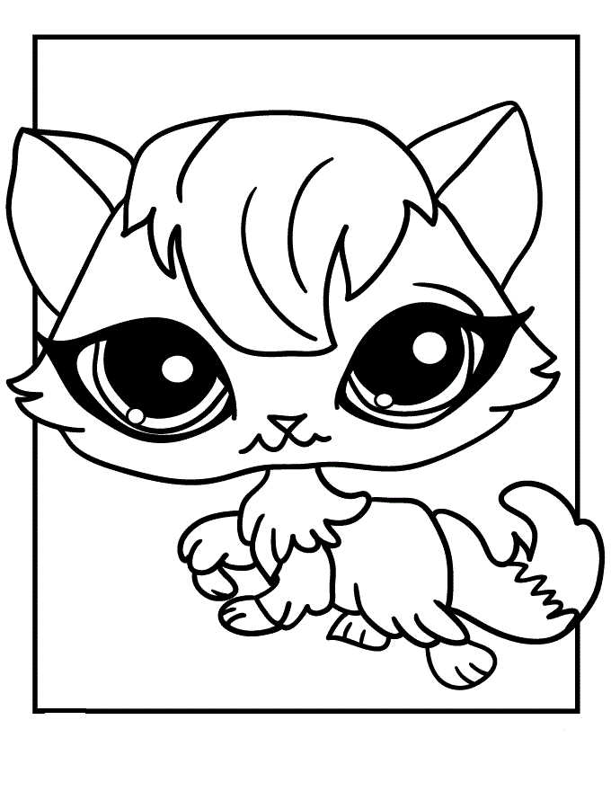 Littlest Pet Shop Coloring Page Cat