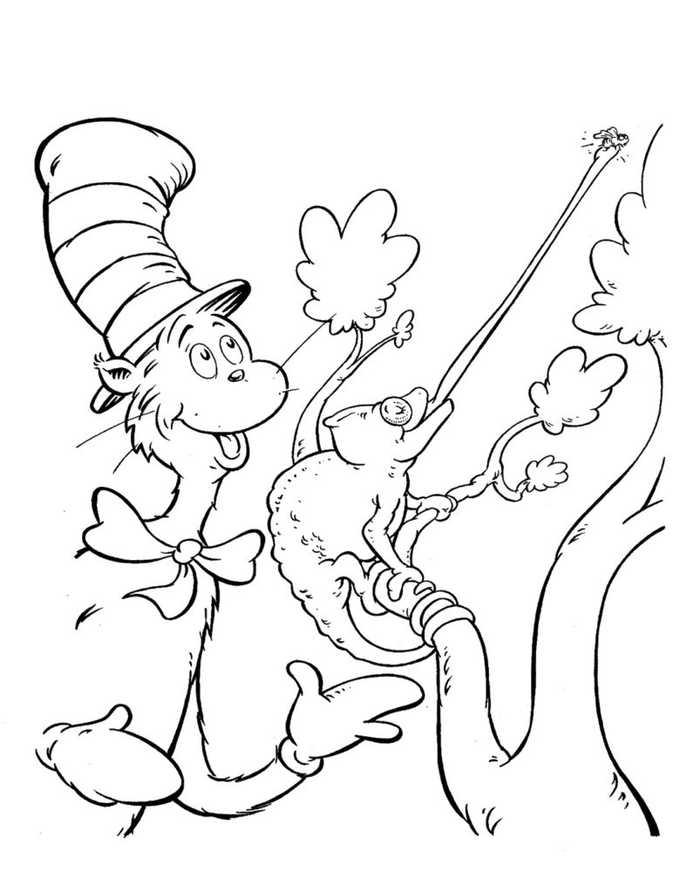 Cat In The Hat Coloring Pages PDF - Coloringfolder.com