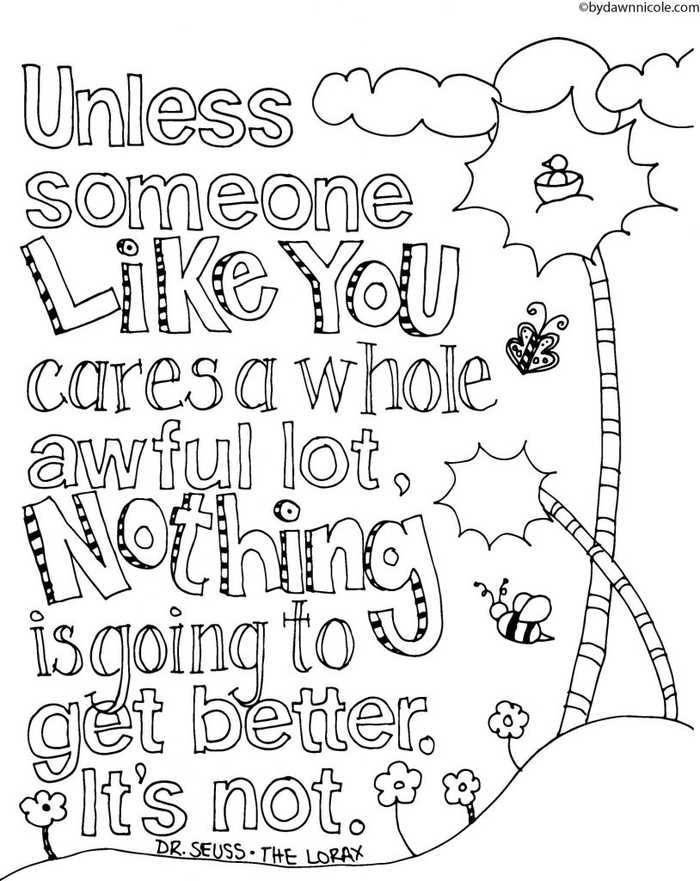 Lorax Saying Printable Coloring Page