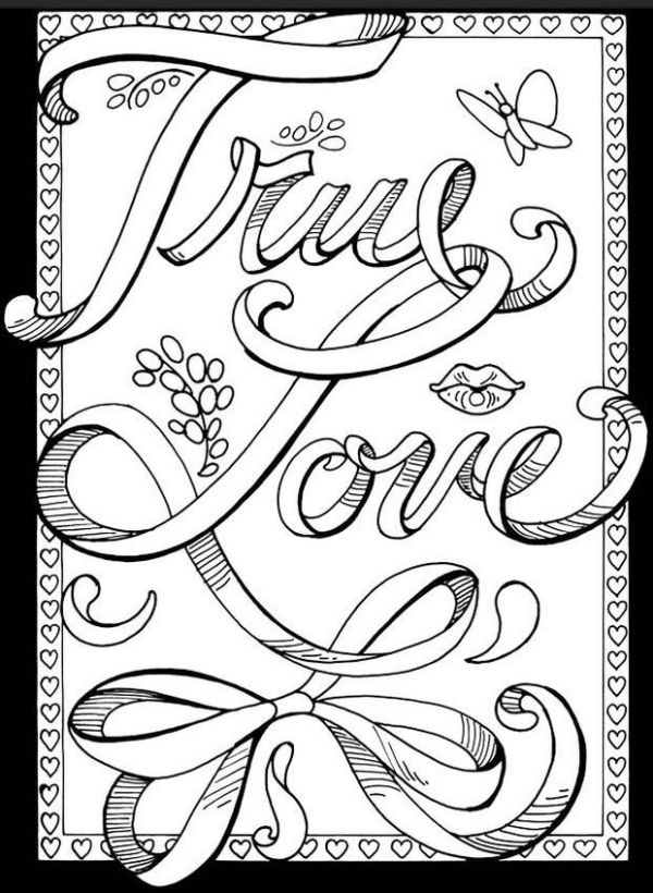 Love Coloring Picture True Love Quote