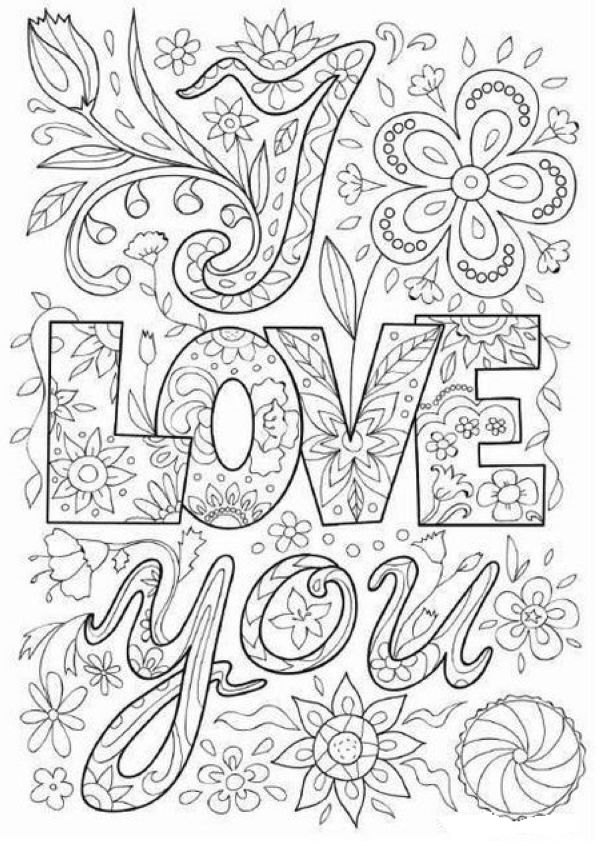 coloring pages of love quotes