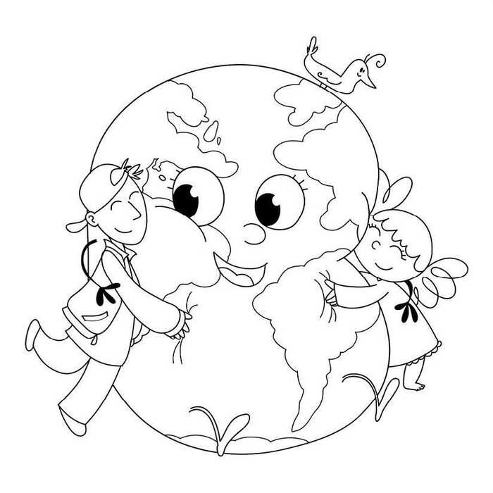 Love Planet Earth Coloring Page