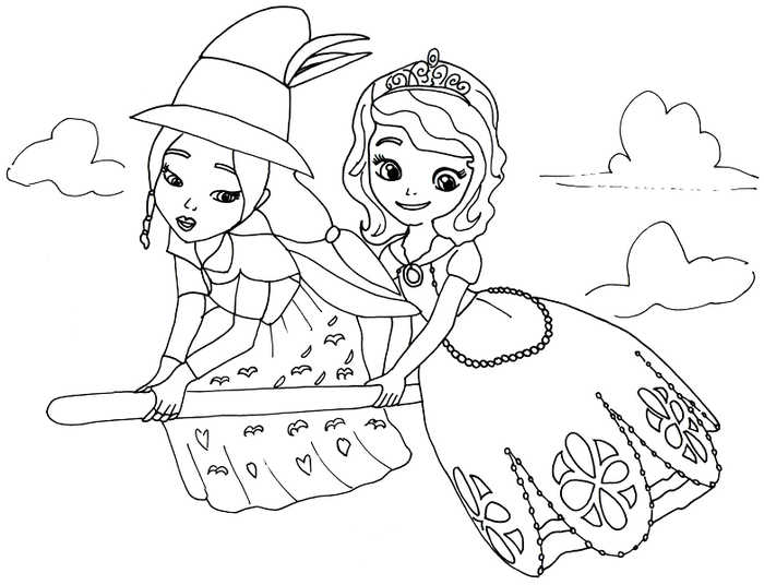 Lucinda And Princess Sofia Coloring Sheet