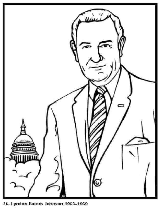 Lyndon Baines Johnson Day Coloring Pages
