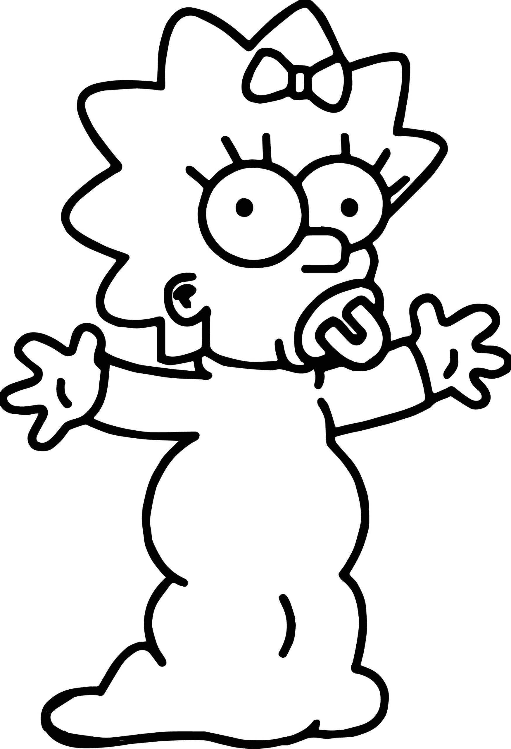 simpsons coloring pages free maggie simpson the simpsons coloring page wecoloringpage