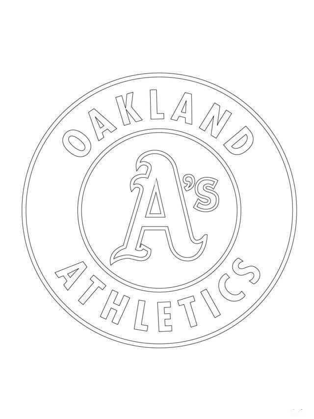 Major League Baseball Logo Coloring Pages Oakland Athletics
