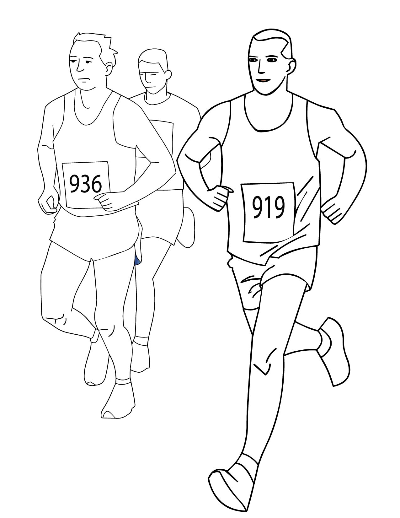 marathon running coloring pages
