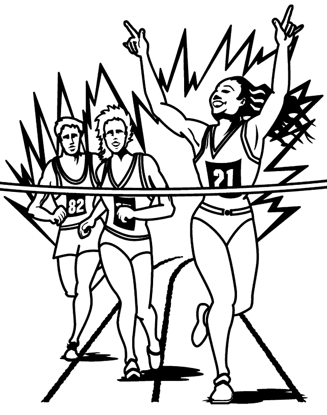 marathon running finish coloring pages