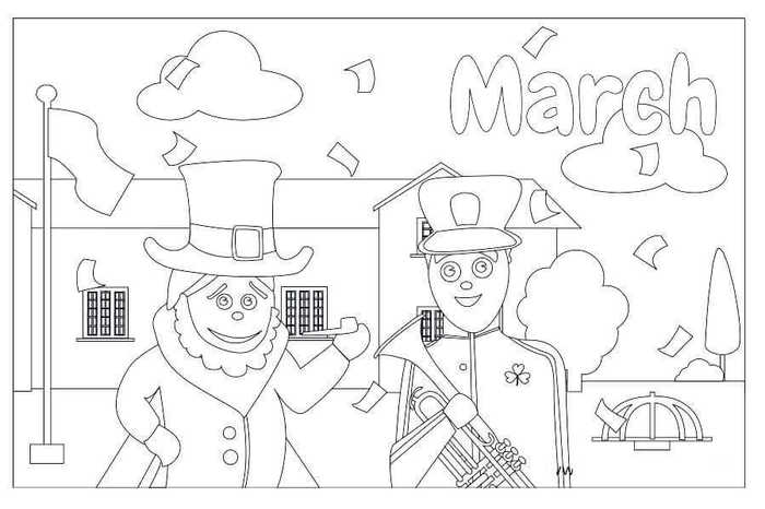 March Coloring Pages Free Printable