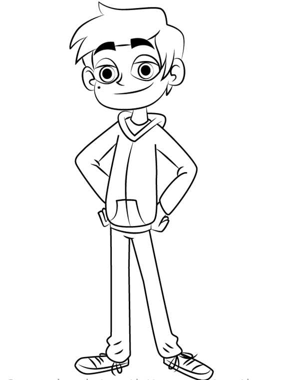 Marco Diaz Star Vs. The Forces Of Evil Coloring Page