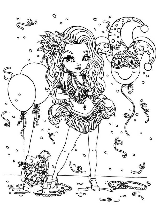 Mardi Gras Celebration Coloring Pages