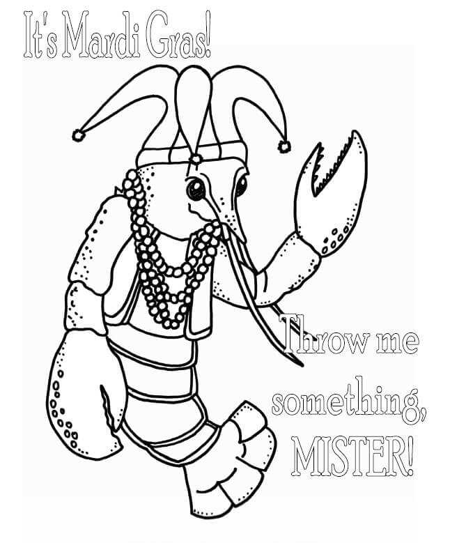 Mardi Gras Coloring Page Printables Lobster